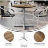 image:imageFlash Furniture Acadia 36 Round Indoor Outdoor White Faux Marble Tabletop with 30 x 30 Silver X Base Scratch Heat amp UV Resistant Seamless TopGuard HPL Top and EdgeNaturalSilver Base