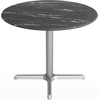 image:imageFlash Furniture Acadia 36 Round Indoor Outdoor White Faux Marble Tabletop with 30 x 30 Silver X Base Scratch Heat amp UV Resistant Seamless TopGuard HPL Top and EdgeBlack Faux MarbleSilver Base