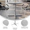 image:imageFlash Furniture Acadia 36 Round Indoor Outdoor White Faux Marble Tabletop with 30 x 30 Silver X Base Scratch Heat amp UV Resistant Seamless TopGuard HPL Top and EdgeGray Faux ConcreteSilver Base
