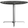 image:imageFlash Furniture Acadia 36 Round Indoor Outdoor White Faux Marble Tabletop with 30 x 30 Silver X Base Scratch Heat amp UV Resistant Seamless TopGuard HPL Top and EdgeBlack Faux MarbleSilver Base