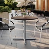 image:imageFlash Furniture Acadia 36 Round Indoor Outdoor White Faux Marble Tabletop with 30 x 30 Silver X Base Scratch Heat amp UV Resistant Seamless TopGuard HPL Top and EdgeDark BrownSilver Base