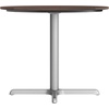 image:imageFlash Furniture Acadia 36 Round Indoor Outdoor White Faux Marble Tabletop with 30 x 30 Silver X Base Scratch Heat amp UV Resistant Seamless TopGuard HPL Top and EdgeDark BrownSilver Base