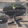 image:imageFlash Furniture Acadia 36 Round Indoor Outdoor White Faux Marble Tabletop with 30 x 30 Silver X Base Scratch Heat amp UV Resistant Seamless TopGuard HPL Top and EdgeBlack Faux MarbleSilver Base