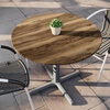 image:imageFlash Furniture Acadia 36 Round Indoor Outdoor White Faux Marble Tabletop with 30 x 30 Silver X Base Scratch Heat amp UV Resistant Seamless TopGuard HPL Top and EdgeNaturalSilver Base