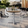 image:imageFlash Furniture Acadia 36 Round Indoor Outdoor White Faux Marble Tabletop with 30 x 30 Silver X Base Scratch Heat amp UV Resistant Seamless TopGuard HPL Top and EdgeNaturalSilver Base