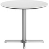 image:imageFlash Furniture Acadia 36 Round Indoor Outdoor White Faux Marble Tabletop with 30 x 30 Silver X Base Scratch Heat amp UV Resistant Seamless TopGuard HPL Top and EdgeWhite Faux MarbleSilver Base
