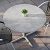 image:imageFlash Furniture Acadia 36 Round Indoor Outdoor White Faux Marble Tabletop with 30 x 30 Silver X Base Scratch Heat amp UV Resistant Seamless TopGuard HPL Top and EdgeGray Faux ConcreteSilver Base