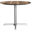 image:imageFlash Furniture Acadia 36 Round Indoor Outdoor White Faux Marble Tabletop with 30 x 30 Silver X Base Scratch Heat amp UV Resistant Seamless TopGuard HPL Top and EdgeNaturalSilver Base
