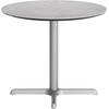 image:imageFlash Furniture Acadia 36 Round Indoor Outdoor White Faux Marble Tabletop with 30 x 30 Silver X Base Scratch Heat amp UV Resistant Seamless TopGuard HPL Top and EdgeGray Faux ConcreteSilver Base