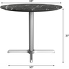 image:imageFlash Furniture Acadia 36 Round Indoor Outdoor White Faux Marble Tabletop with 30 x 30 Silver X Base Scratch Heat amp UV Resistant Seamless TopGuard HPL Top and EdgeBlack Faux MarbleSilver Base