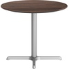image:imageFlash Furniture Acadia 36 Round Indoor Outdoor White Faux Marble Tabletop with 30 x 30 Silver X Base Scratch Heat amp UV Resistant Seamless TopGuard HPL Top and EdgeDark BrownSilver Base