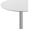 image:imageFlash Furniture Acadia 36 Round Indoor Outdoor White Faux Marble Tabletop with 30 x 30 Silver X Base Scratch Heat amp UV Resistant Seamless TopGuard HPL Top and EdgeWhite Faux MarbleSilver Base