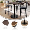 image:imageFlash Furniture Acadia 36 Round Indoor White Faux Marble Tabletop with 24 Round Black Bar Height Base Seamless TopGuard HPL Top and EdgeDark BrownBlack Base