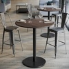 image:imageFlash Furniture Acadia 36 Round Indoor White Faux Marble Tabletop with 24 Round Black Bar Height Base Seamless TopGuard HPL Top and EdgeDark BrownBlack Base