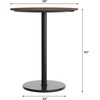 image:imageFlash Furniture Acadia 36 Round Indoor White Faux Marble Tabletop with 24 Round Black Bar Height Base Seamless TopGuard HPL Top and EdgeDark BrownBlack Base