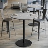 image:imageFlash Furniture Acadia 36 Round Indoor White Faux Marble Tabletop with 24 Round Black Bar Height Base Seamless TopGuard HPL Top and EdgeGray Faux ConcreteBlack Base