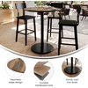 image:imageFlash Furniture Acadia 36 Round Indoor White Faux Marble Tabletop with 24 Round Black Bar Height Base Seamless TopGuard HPL Top and EdgeNaturalBlack Base