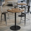 image:imageFlash Furniture Acadia 36 Round Indoor White Faux Marble Tabletop with 24 Round Black Bar Height Base Seamless TopGuard HPL Top and EdgeNaturalBlack Base
