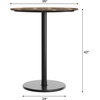 image:imageFlash Furniture Acadia 36 Round Indoor White Faux Marble Tabletop with 24 Round Black Bar Height Base Seamless TopGuard HPL Top and EdgeNaturalBlack Base