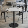 image:imageFlash Furniture Acadia 36 Round Indoor White Faux Marble Tabletop with 24 Round Black Bar Height Base Seamless TopGuard HPL Top and EdgeWhite Faux MarbleBlack Base