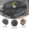 image:imageFlash Furniture Acadia 36 Round White Faux Marble Tabletop TopGuard HPL Seamless Edge Scratch amp Stain Resistant AllWeather Durability Commercial GradeBlack Faux Marble