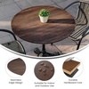 image:imageFlash Furniture Acadia 36 Round White Faux Marble Tabletop TopGuard HPL Seamless Edge Scratch amp Stain Resistant AllWeather Durability Commercial GradeDark Brown