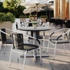 image:imageFlash Furniture Acadia 36 Round White Faux Marble Tabletop TopGuard HPL Seamless Edge Scratch amp Stain Resistant AllWeather Durability Commercial GradeGray Faux Concrete