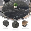 image:imageFlash Furniture Acadia 36 Round White Faux Marble Tabletop TopGuard HPL Seamless Edge Scratch amp Stain Resistant AllWeather Durability Commercial GradeBlack Faux Marble