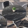 image:imageFlash Furniture Acadia 36 Round White Faux Marble Tabletop TopGuard HPL Seamless Edge Scratch amp Stain Resistant AllWeather Durability Commercial GradeBlack Faux Marble