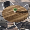 image:imageFlash Furniture Acadia 36 Round White Faux Marble Tabletop TopGuard HPL Seamless Edge Scratch amp Stain Resistant AllWeather Durability Commercial GradeNatural