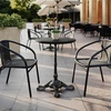 image:imageFlash Furniture Acadia 36 Round White Faux Marble Tabletop TopGuard HPL Seamless Edge Scratch amp Stain Resistant AllWeather Durability Commercial GradeBlack Faux Marble