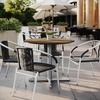 image:imageFlash Furniture Acadia 36 Round White Faux Marble Tabletop TopGuard HPL Seamless Edge Scratch amp Stain Resistant AllWeather Durability Commercial GradeNatural