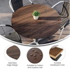 image:imageFlash Furniture Acadia 36 Round White Faux Marble Tabletop TopGuard HPL Seamless Edge Scratch amp Stain Resistant AllWeather Durability Commercial GradeDark Brown
