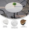 image:imageFlash Furniture Acadia 36 Round White Faux Marble Tabletop TopGuard HPL Seamless Edge Scratch amp Stain Resistant AllWeather Durability Commercial GradeWhite Faux Marble