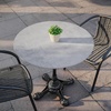 image:imageFlash Furniture Acadia 36 Round White Faux Marble Tabletop TopGuard HPL Seamless Edge Scratch amp Stain Resistant AllWeather Durability Commercial GradeGray Faux Concrete