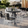 image:imageFlash Furniture Acadia 36 Round White Faux Marble Tabletop TopGuard HPL Seamless Edge Scratch amp Stain Resistant AllWeather Durability Commercial GradeBlack Faux Marble