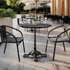 image:imageFlash Furniture Acadia 36 Round White Faux Marble Tabletop TopGuard HPL Seamless Edge Scratch amp Stain Resistant AllWeather Durability Commercial GradeBlack Faux Marble