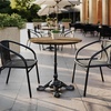 image:imageFlash Furniture Acadia 36 Round White Faux Marble Tabletop TopGuard HPL Seamless Edge Scratch amp Stain Resistant AllWeather Durability Commercial GradeNatural