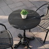 image:imageFlash Furniture Acadia 36 Round White Faux Marble Tabletop TopGuard HPL Seamless Edge Scratch amp Stain Resistant AllWeather Durability Commercial GradeBlack Faux Marble