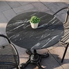 image:imageFlash Furniture Acadia 36 Round White Faux Marble Tabletop TopGuard HPL Seamless Edge Scratch amp Stain Resistant AllWeather Durability Commercial GradeBlack Faux Marble
