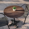image:imageFlash Furniture Acadia 36 Round White Faux Marble Tabletop TopGuard HPL Seamless Edge Scratch amp Stain Resistant AllWeather Durability Commercial GradeDark Brown