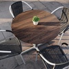 image:imageFlash Furniture Acadia 36 Round White Faux Marble Tabletop TopGuard HPL Seamless Edge Scratch amp Stain Resistant AllWeather Durability Commercial GradeDark Brown