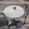 image:imageFlash Furniture Acadia 36 Round White Faux Marble Tabletop TopGuard HPL Seamless Edge Scratch amp Stain Resistant AllWeather Durability Commercial GradeWhite Faux Marble