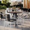 image:imageFlash Furniture Acadia 36 Round White Faux Marble Tabletop TopGuard HPL Seamless Edge Scratch amp Stain Resistant AllWeather Durability Commercial GradeDark Brown