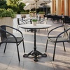 image:imageFlash Furniture Acadia 36 Round White Faux Marble Tabletop TopGuard HPL Seamless Edge Scratch amp Stain Resistant AllWeather Durability Commercial GradeWhite Faux Marble