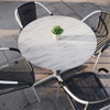 image:imageFlash Furniture Acadia 36 Round White Faux Marble Tabletop TopGuard HPL Seamless Edge Scratch amp Stain Resistant AllWeather Durability Commercial GradeWhite Faux Marble