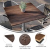 image:imageFlash Furniture Acadia 36 Square Dark Brown Tabletop TopGuard HPL Seamless Edge Scratch amp Stain Resistant AllWeather Durability Commercial GradeDark Brown
