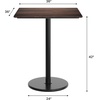 image:imageFlash Furniture Acadia 36 Square Indoor Dark Brown Tabletop with 24 Round Black Bar Height Base Seamless TopGuard HPL Top and EdgeDark BrownBlack Base