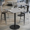 image:imageFlash Furniture Acadia 36 Square Indoor Dark Brown Tabletop with 24 Round Black Bar Height Base Seamless TopGuard HPL Top and EdgeGray Faux ConcreteBlack Base