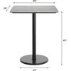 image:imageFlash Furniture Acadia 36 Square Indoor Dark Brown Tabletop with 24 Round Black Bar Height Base Seamless TopGuard HPL Top and EdgeGray Faux ConcreteBlack Base